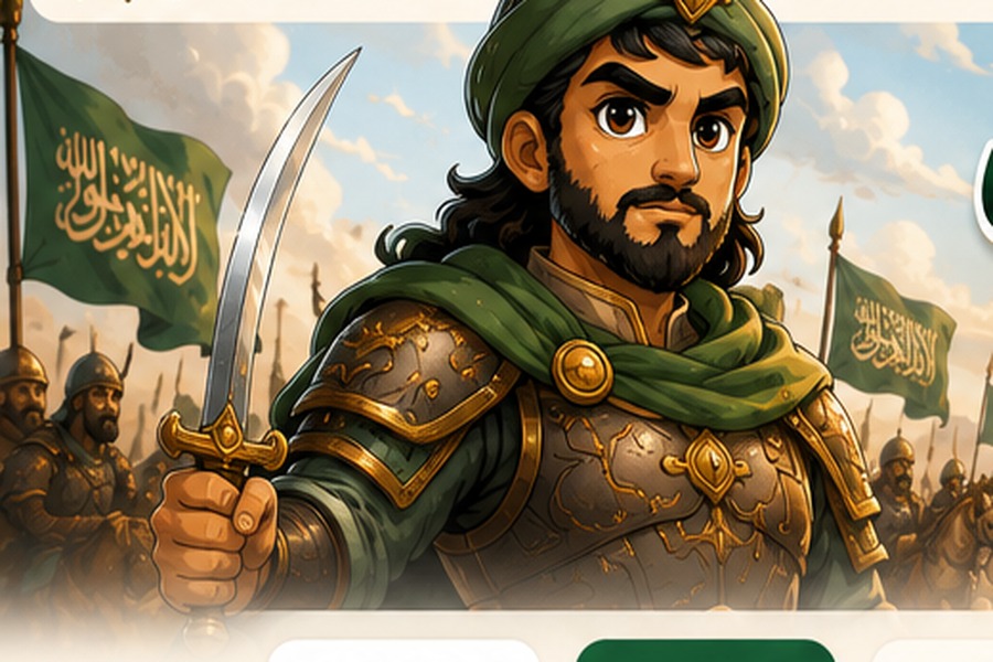 رسم كرتوني رمزي لمعركة تاريخية